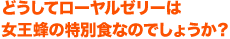 どうしてローヤルゼリーは女王蜂の特別食なのでしょうか？